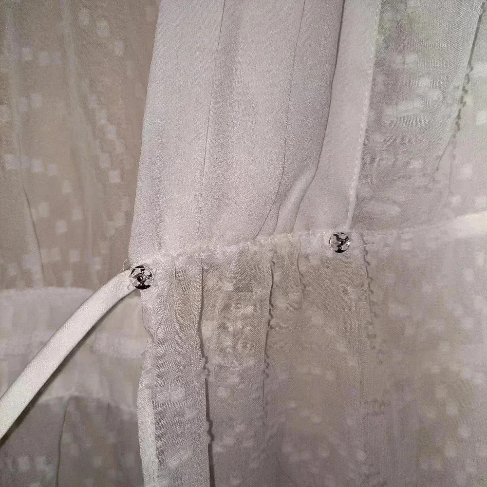 H By Halston White Sheer Robe Size L/XL  100% Polyester - Picture 10 of 11